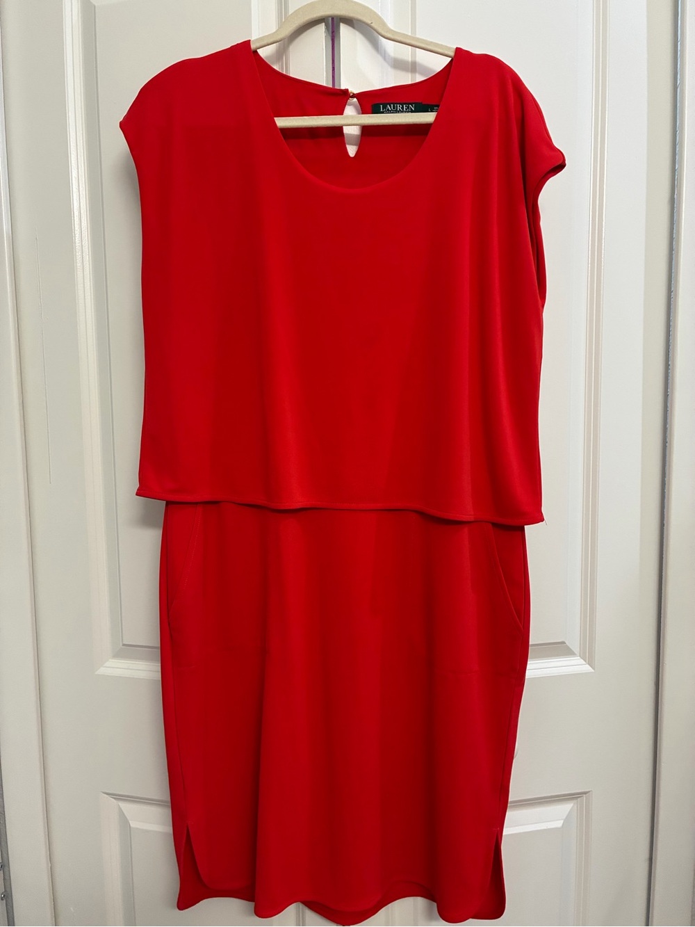 Ralph Lauren Red Layered Midi Dress